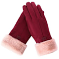 Miniatyrbild 1 av 11: Dam Vinterhandskar Varma Touch Screen Svarta Pälshandskar Hel Finger Vantar Körhandskar Vindtäta Handskar Femmale Guantes Red-A One size