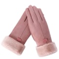 Miniatyrbilde 5 av 11: Dame Vinterhansker Varme Berøringsskjerm Svarte Pelshansker Fullfinger Votter Kjøre Vindtette Hansker Gants Femmale Guantes Light Tan-A One size