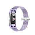 Miniatyrbillede 1 af 8: Rustfrit stål magnetisk Milanese Loop-rem til Fitbit Charge 2-rem Udskiftningsarmbånd til Fitbit Charge 3 4 urrem Light Purple L--225mm--Charge 2