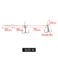 Miniatyrbilde 1 av 7: Fiskekrok Skrue Rig Dobbel VMC Fiskekroker Med Gjedde Center Pin Shad Magebrodd For Grunt Fiske, 1 Stk Per Pakke Size M