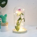 Miniatyrbilde 2 av 11: Drop shipping Galaxy Rose Kunstige Blomster Skjønnheten og Udyret Rose Bryllupsdekor Kreativ Valentinsdag Morsdagsgave white base gold