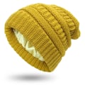 Miniatyrbild 5 av 8: Höst och Vinter Ins Ny Hatt Dam Skyddande Frisyr Varm Ull Stickad Satin Hatt 9 Färger #5 wine red Average size