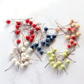 Miniatyrbillede 1 af 2: 100 stk./pose Kunstige Bær Smukke Ornamentale Flotte Håndlavede Imitationsfrugter Bær Rød Red