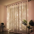 Miniatyrbilde 5 av 7: Jule USB Gardin Lyslenke Lys Fjernkontroll Fairy Light Juledekorasjon for Hjem Bryllupsfest Høytidsbelysning White 3M x 2M