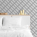Miniatyrbillede 5 af 5: Linear Curve Tapet Sort/Hvid Black/White