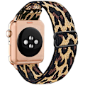 Miniatyrbilde 1 av 11: Nylonstropp for Apple Watch-reim 44 mm 40 mm 41 mm 45 mm Justerbar elastisk solo loop-beltearmbånd Apple Watch Series 7 6 se 5 4 3 brown cheetah 38mm - 40mm - 41mm