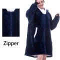 Miniatyrbilde 1 av 11: Oversized Hettegensere Sweatshirt Dame Vinter Hettegensere Fleece Giant TV-teppe med Ermer Pullover Oversize Dame Hettegenser Sweatshirts Zip Blue One Size