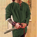 Pikkukuva 3 / 9: Ritari Cosplay Keskiaikainen Tunika Halloween-asut Miehille Aikuisten Viikinki Merirosvo Naamiaisasu Hienot Vaatteet Karnevaalipaidat Color 3 XL