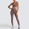 Pikkukuva 7 / 11: Jooga-asu Urheiluvaatteet Fitness-asu Urheiluliivit Leggingsit 2-osaiset Setit Joogaan Naisille Purple M