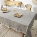 Miniatyrbild 11 av 11: Högtemperaturbeständig Bordsduk i Bomullslinne Ins Stil Japansk Våffla Förtjockad Enfärgad Semester Hem Bordsduk White (thickened) 180-230cm