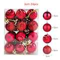 Miniatyrbilde 7 av 11: 24 stk. Julekuler Ornament Plast Juletre Gull Rød Rosa Kule Anheng Hengende Dekor Juledekorasjon 2023 Navidad 4cm - red as picture