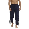 Miniatyrbild 1 av 11: Piratbyxor för män Renässans Medeltida Viking Kostym Dragsko Shorts Halloween Vuxen Cosplay Navy Blue S