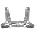 Miniatyrbillede 11 af 11: Kvinder Mænd Sexet Punk Brystsele Justerbar Bur Metal Kropskæde PU Læder Choker Statement Halskæde Fest Clubwear Rose red