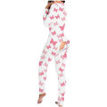 Miniatyrbild 8 av 8: Sexigt Tryck Dam Onesies Sov Jumpsuit Långärmad Djup V-ringning Bodycon Pyjamas Jumpsuit Rompers Sovkläder 05 XL