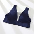 Pikkukuva 5 / 5: FINETOO Syvä V Seksikäs Naisten Saumaton Rintaliivi Alusvaatteet Push Up Bralette Selästä Avoin Rintaliivit S-XL Urheilutoppi Rintaliivit Naisille Pehmuste Alusvaatteet Black S