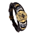 Miniatyrbillede 1 af 11: Ornament Perlebesat 12 Stjernetegn Okse Læder Armbånd Personlige Fødselsdagsgaver Vævet Justerbart Trendy Læderarmbånd Sagittarius