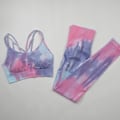 Miniatyrbilde 9 av 11: Yoga Sett Treningsstudio Fitness Sportsklær Høy Midje Atletiske Leggings Sports Trenings BH Drakter BraPantsBlue L