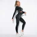 Miniatyrbilde 5 av 11: Yoga Dress Dame Sport Løping Trening Langermet Dress Hofte Yoga Bukser Purple S