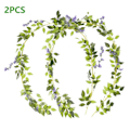 Miniatyrbillede 4 af 5: 2 stk. 1,8 m Wisteria Kunstig Blomsterranke Efeu Blad Guirlande Rattan Snore Blomster Bryllupsbue Dekoration Hjem Have Fest Dekoration White