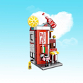 Miniatyrbillede 1 af 11: LOZ Byggeklodser Bybillede Scene Kaffebar Butik Arkitekturmodel Samlelegetøj Julegave til Børn without  box10
