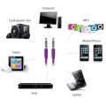 Miniatyrbilde 3 av 11: 4-polet Aux-kabel 3,5 mm hann til hann Jack-lydkabel Nikkelbelagt plugg Stereo lydkabel for hodetelefoner Høyttaler MP3/4 CD-spiller Purple 1.5M