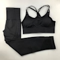 Miniatyrbild 5 av 9: Yoga Set Dam Träningskläder Sportkläder Leggings Vadderad Push-up BH red M