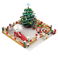Miniatyrbillede 1 af 11: MOC Den Middelalderlige Arkitektur Og Lastbil Vinterlandsby - Markedsboder Byggeklodser Sæt Julebil Kirke Klodser Legetøj Gave 603PCS