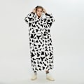 Miniatyrbillede 4 af 11: Hætte Lazy Blanket Pullover Dobbeltlags Blanket Sweater til Kvinder Kuldebeskyttelse i Efterår og Vinter Termisk Pyjamas Leopard print-Long