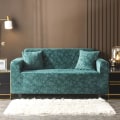 Miniatyrbillede 1 af 10: Crystal Velvet Elastisk Sofabetræk Udtrækkelig Sofabetræk Sofabetræk Sektionsopdelt Ensfarvet Enkelt/To/Tre/Fire Sæder L Form Kræver Køb af 2 Stk Green 145-185cm
