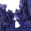 Miniatyrbillede 3 af 7: Underwear Varsbaby Sexet Uforet Balconette Demi-Cup Bøjle Blonde BH Blue 42D