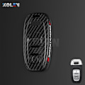 Miniatyrbild 6 av 11: ABS Kolfiberstil Bilnyckelfodral Skal Fob För A3 A4 A5 C5 C6 8P 8L B6 B7 B8 Q3 Q5 Q7 A6 A7 4M 8S B9 A8 Q8 C8 TT C only case
