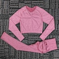 Miniatyrbild 9 av 11: Yoga Byxor Push Up Leggings Dam Gym Sport Fitness Yoga Leggings Long Sleeve Suit5 S