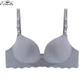 Miniatyrbild 1 av 4: Seamless BH med vågigt mönster i ett stycke för dam, plus size, push up-bralette, lätt och andningsbar underkläder Grey 38/85BC