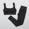 Miniatyrbilde 7 av 11: Yoga Dress Trenings Yoga Sett Treningsklær Leggings BH For Kvinner 3 pcs sets black M