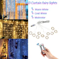 Miniatyrbillede 5 af 7: Julelys Gardin Guirlande Glædelig Jul Dekorationer Til Hjemmet Julepynt Julegaver Navidad 2024 Nytårsindretning Multicolor 1Mx3M 100LED