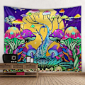 Miniatyrbild 7 av 10: Psykedelisk Abstrakt Arabesk Svamp Väggbonad Tapestry Art Deco Filt Gardin Hängande Hem Sovrum Vardagsrum Dekor 2 150x150cm