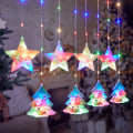 Pikkukuva 1 / 8: Joulu Kuu Koristeellinen Valo Kumilinja Verho Valo Värivalo Kauppa Joulu Tunnelma Asettelu Vedenpitävä Valoketju Color Snowman snowflake