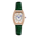 Miniatyrbillede 1 af 5: Rektangulært Bælte Mode Dameur Dame Quartz Ur Rose gold Green Belt
