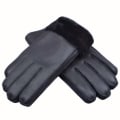 Miniatyrbild 9 av 9: Nya Vinterhandskar för Män Varma Äkta Fårskinns-handskar för Män Termiska Get-päls Kashmir Äkta Läder Snöhandskar Manuella Black C One Size