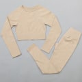 Miniatyrbild 11 av 11: Yoga Set Träningskläder Yoga Leggings och BH för Kvinnor bra pants khaki M