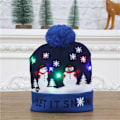 Miniatyrbild 6 av 11: Juldekorationstillbehör Stickad Julhatt för Vuxna och Barn Färgglad Självlysande Stickad Hatt Exklusiv Äldremodell Knitted hat [snowflake style]]