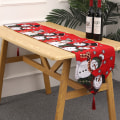 Miniatyrbillede 10 af 11: Julepynt Strikket Bordløber Kreativ Julebordløber Bord Julemandsdekoration Knitted table runner small tree