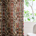 Pikkukuva 4 / 8: Boho Geometrinen Boheemi Verho Makuuhuoneeseen Olohuoneeseen Puuvilla Pellava Painetut Koristeverhot Tupsulla Kodin Sisustus E0011 W150XH200