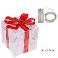 Miniatyrbilde 7 av 11: Glødende Juledekorasjon Gaveeske Ornament Med Sløyfe Julebelysning Eske Utendørsbelysning Julebord Skrivebordsornament 3pcs-Red bowknot