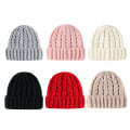 Miniatyrbilde 4 av 9: Ny Høst og Vinter Foreldre-Barn Strikket Ullue Engros Ensfarget Mamma Baby Twist Varm Lue Red Children (6 months-4 years old)