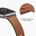 Miniatyrbilde 3 av 11: Lærreim for Apple Watch-rem 44mm 40mm 42mm 38mm 44 mm Smartklokke Tilbehør armbånd iWatch 3 4 5 SE 6 7 B Orange 42mm or 44mm