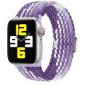 Miniatyrbilde 9 av 11: Flettet solo loop-reim for Apple Watch-bånd 44 mm 40 mm Series 7 6 5 4 SE Justerbar elastisk nylonreim for iwatch 3 42 mm 38 mm armbånd Z Blue white For 42mm-44mm-45mm