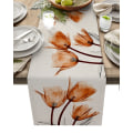 Miniatyrbillede 1 af 11: Blå Tulipan Bordløber til Spisebord Køkkenindretning Pletafvisende Spisebordsdug Rektangulær Bordløber 180-33cm 70-13inch 04
