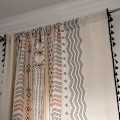 Miniatyrbillede 4 af 6: Nye gardiner i boheme-stil til stue, soveværelse, køkkenindretning, bomuldslinned, trykt stof, skygge, karnapgardin Beige W150xH160cm