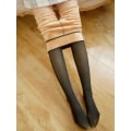 Pikkukuva 2 / 10: Talven lämpimät sukkahousut naisille, superjoustavat mustat slim-sukkahousut naisille, rento muoti, plus velvet, paksut sukkahousut With Feet-Black 220g